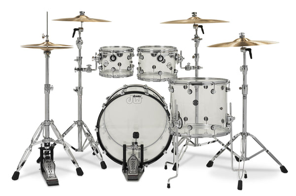 DW Design 4-Piece Clear Acrylic Drum Set - 18x22,8x10,9x12,14x16 - DDAC2214CL