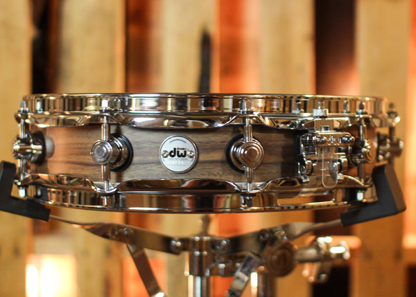 DW 3.14x14 Collector's Pure Walnut Natural Hard Satin over Quilted Walnut Pi Snare Drum - SO#1424830