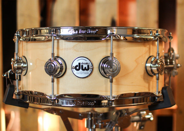 DW 5.5x14 Collector's Maple VLT Natural Lacquer Snare Drum - SO#1424773