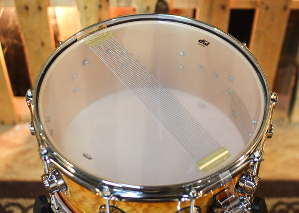 DW 6.5x14 Collector's Maple 333 Almond Burst over Super Quilted Maple Snare Drum - SO#1434411
