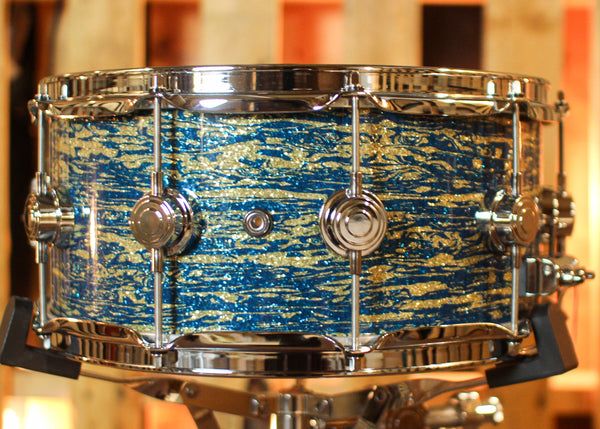 DW 6.5x14 Collector's Maple 333 Blue Oyster Glass Snare Drum - SO#1441174