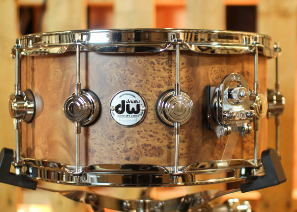 DW 6.5x14 Collector's Maple 333 Natural Hard Satin over Elm Burl Snare Drum - SO#1421337