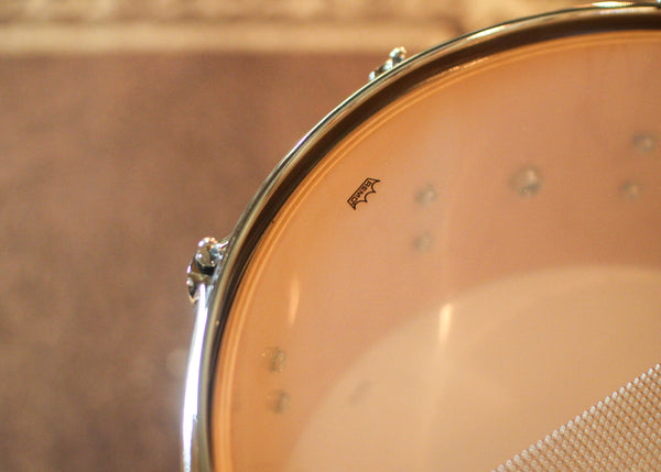 DW 6.5x14 Collector's 333 Natural Hard Satin over White Ash Swirl Snare Drum - SO#1424759