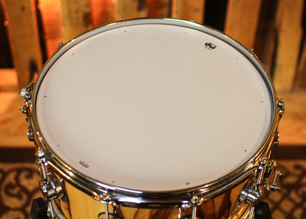 DW 6.5x14 Collector's Maple Mahogany Natural Lacquer over African Chechen Snare Drum - SO#1455516