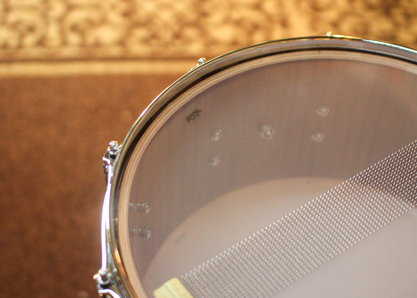 DW 6.5x14 Collector's Maple Mahogany Natural Lacquer over African Chechen Snare Drum - SO#1455516