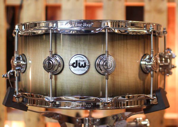 DW 6.5x14 Collector's Maple VLT Candy Black Burst over Italian Sycamore Snare Drum - SO#1444582