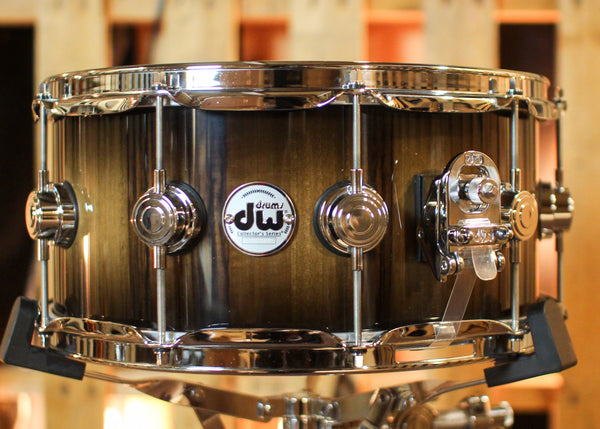 DW 6.5x14 Collector's Maple VLT Candy Black Burst over European Walnut Snare Drum - SO#1358656
