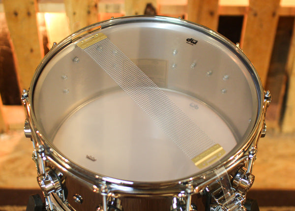 DW 6.5x14 Collector's Polished Nickel over Brass Snare Drum