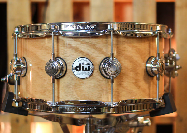DW 6.5x14 Collector's Pure Oak HVLT Natural Lacquer Snare Drum - SO#1424770