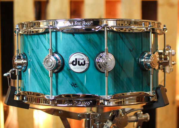 DW 6.5x14 Collector's Pure Walnut Regal Blue over Twisted Mineral Maple Snare Drum - SO#1455260