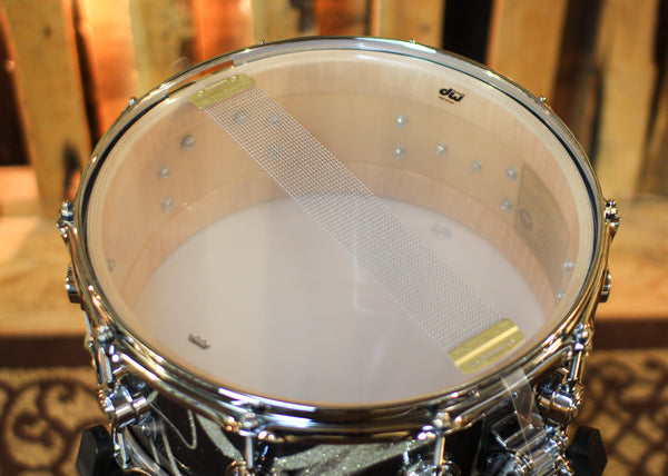 DW 6x14 Collector's Maple VLT Smoke Glass Contrail Snare Drum - SO#1457913