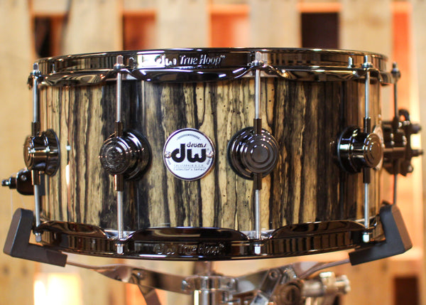 DW 6x14 Collector's Pure Birch Natural Lacquer over Royal Ebony Snare Drum - SO#1409990