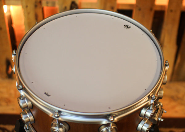 DW 7x14 Collector's Cherry Mahogany Natural Satin Oil Snare Drum - SO#1439019