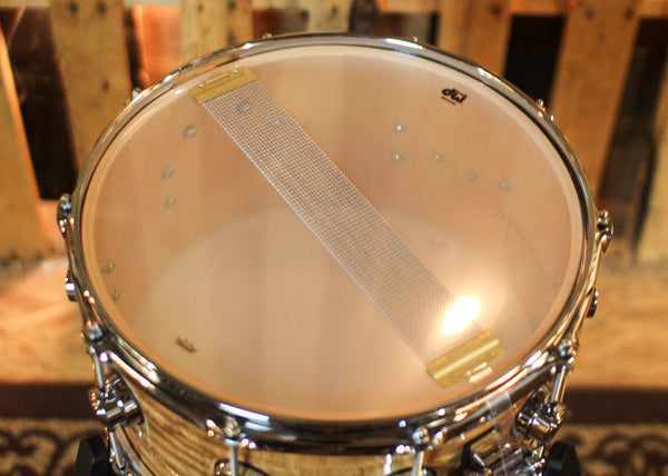DW 7x14 Collector's Maple VLT Natural Lacquer over Tamo Ash Snare Drum - SO#1410003