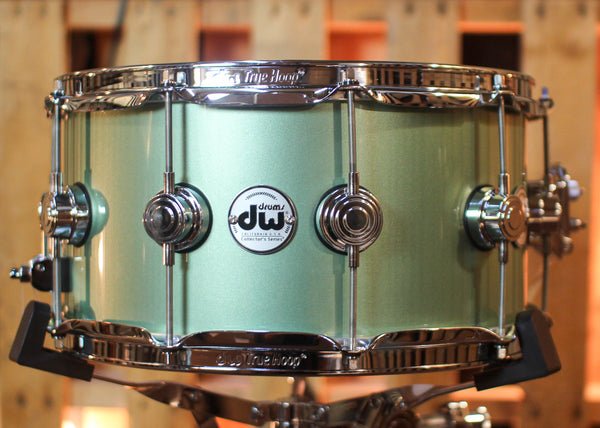 DW 7x14 Collector's Standard Maple Sage Green Metallic Lacquer Snare Drum - SO#1441968