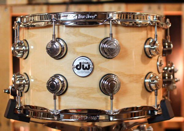 DW 8x14 Collector's Maple 333 Natural Lacquer over White Ash Snare Drum - SO#1410005