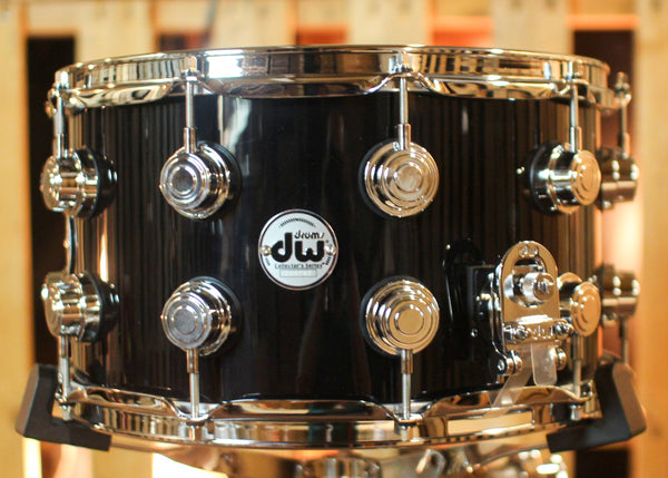 DW 8x14 Collector's Maple Mahogany Gloss Black Snare Drum - SO#1421688