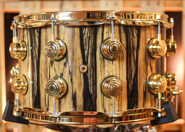 DW 8x14 Collector's Maple Mahogany Natural Lacquer over Ivory Ebony Snare Drum - SO#1409998