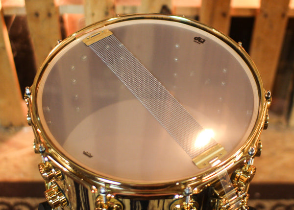 DW 8x14 Collector's Maple Mahogany Natural Lacquer over Ivory Ebony Snare Drum - SO#1409998