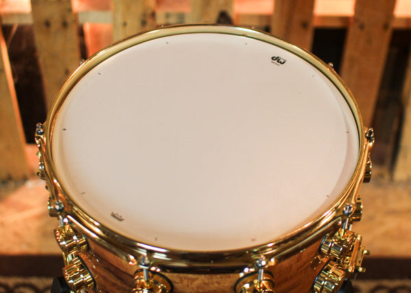 DW 8x14 Collector's Maple VLT Natural Lacquer over Koa Snare Drum - SO#1409984