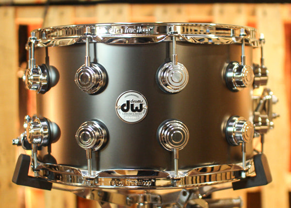 DW 8x14 Collector's Satin Black over Brass Snare Drum