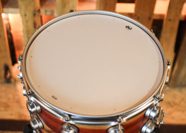 DW 8x14 Collector's SonicPly Natural Hard Satin over Horizontal Padauk Snare Drum - SO#1429995