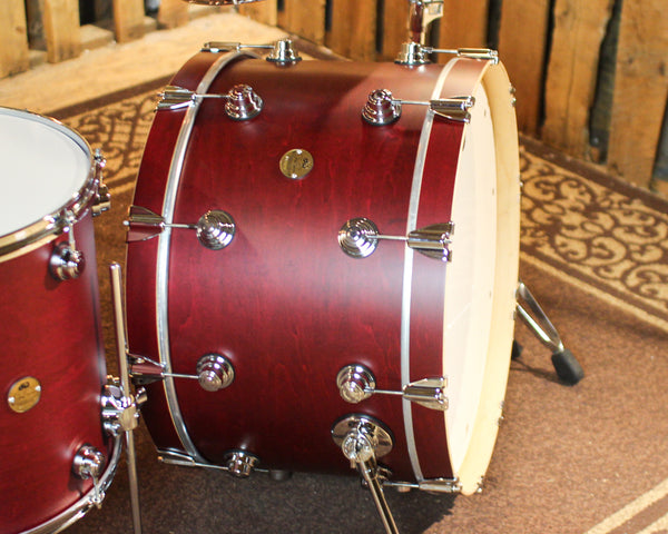 DW Collector's Jazz Maple Gum Cherry Satin Oil Drum Set - 24,13,16,18 - SO#1410733