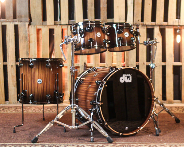 DW Collector's Mahogany Purplecore Candy Black Burst Drum Set - 22,10,12,16 - SO#1398022