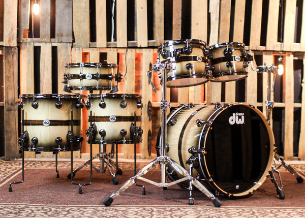 DW Collector's 333 Sycamore Ziricote Inlay Drum Set - 22,10,12,14,16,14sn - SO#1370116