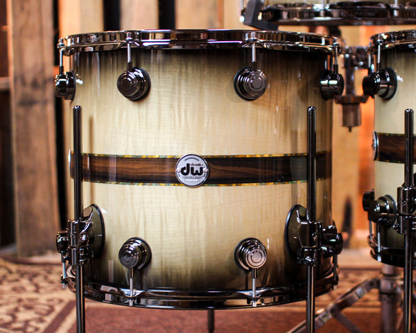 DW Collector's 333 Sycamore Ziricote Inlay Drum Set - 22,10,12,14,16,14sn - SO#1370116