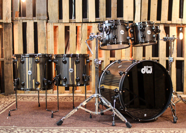 DW Collector's 333 Brass Pinstripe Ziricote Drum Set - 22,10,12,14,16 - SO#1353664