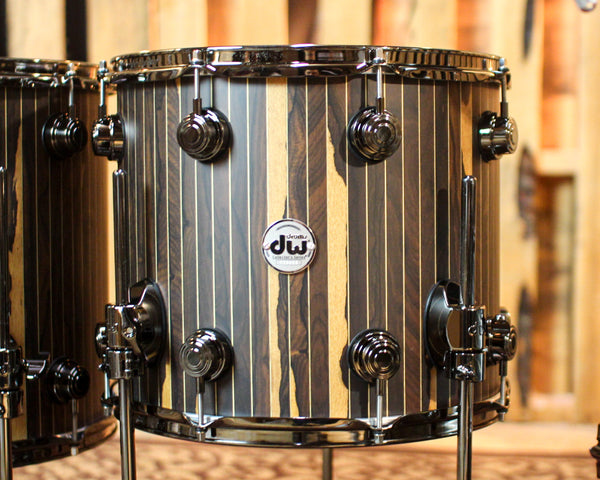 DW Collector's 333 Brass Pinstripe Ziricote Drum Set - 22,10,12,14,16 - SO#1353664