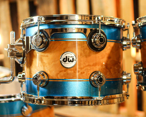 DW Collector's Laser Blue Graphics Exotic Drum Set - 22,10,12,14,16 - SO#1383149