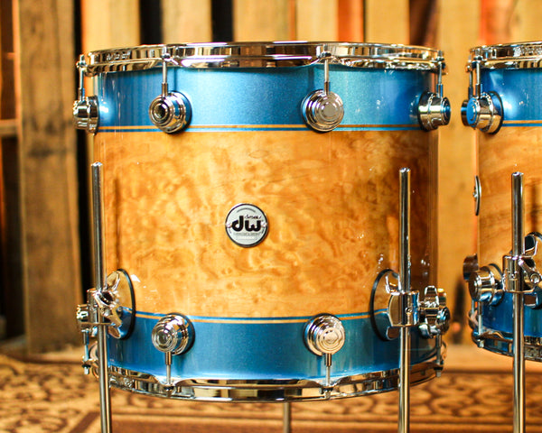 DW Collector's Laser Blue Graphics Exotic Drum Set - 22,10,12,14,16 - SO#1383149