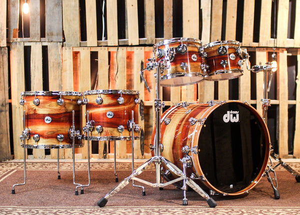 DW Collector's 333 Natural Lacquer over Horizontal Padauk Drum Set - 22,10,12,14,16 - SO#1382338