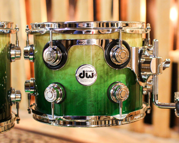DW Collector's 333 Green Fade over Birdseye Maple Drum Set - 22,10,12,14,16 - SO#1382334