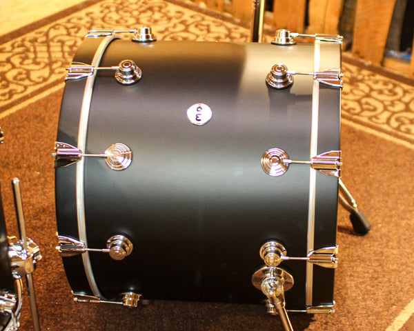 DW Collector's 333 Solid Black Hard Satin Drum Set - 22,10,12,16 - SO#1379888