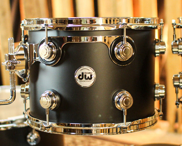 DW Collector's 333 Solid Black Hard Satin Drum Set - 22,10,12,16 - SO#1379888