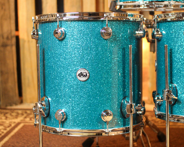 DW Collector's Maple 333 Teal Glass Drum Set - 20,12,14,16,14sn - SO#1429990