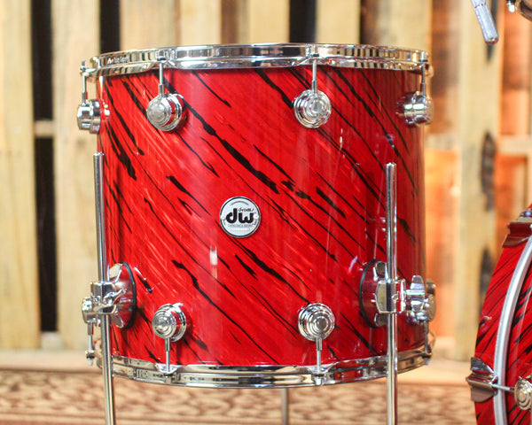 DW Collector's Maple 333 Twisted Red Lava Drum Set - 22,10,12,16 - SO#1447459