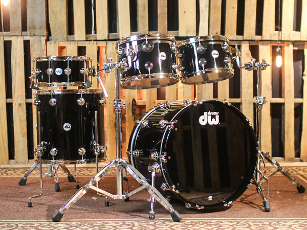 DW Collector's Maple Mahogany Piano Black Lacquer Drum Set - 22,12,13,16,14sn - SO#1357433