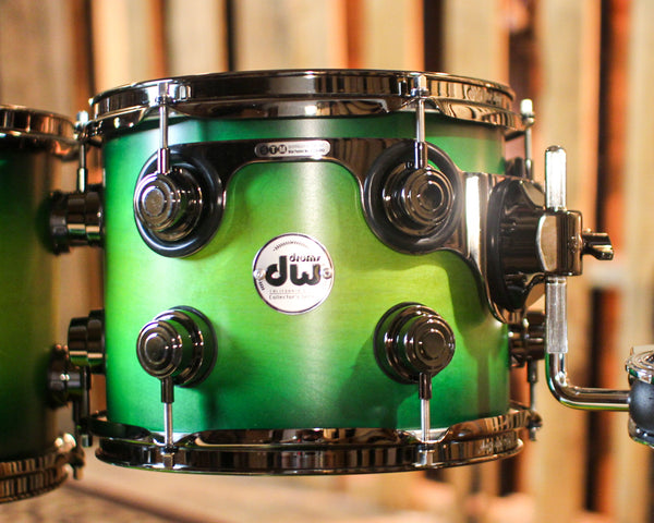 DW Collector's Maple SSC Amber to Emerald Green Burst Drum Set - 22,10,12,16 - SO#1401765