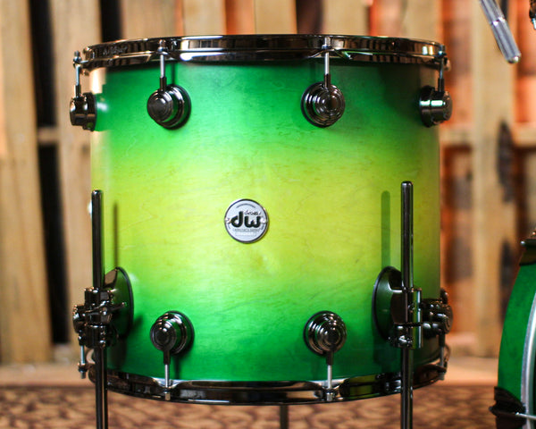 DW Collector's Maple SSC Amber to Emerald Green Burst Drum Set - 22,10,12,16 - SO#1401765