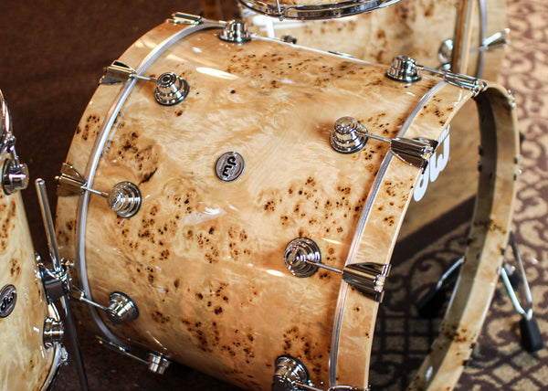 DW Collector's Maple SSC Natural Lacquer over Mapa Burl Drum Set - 22,22,8,10,12,13,16,18 - SO#1388699