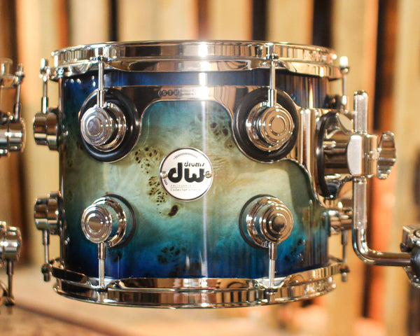 DW Collector's Maple SSC Regal to Royal Blue Burst over Mapa Burl Drum Set - 22,10,12,16 - SO#1408269