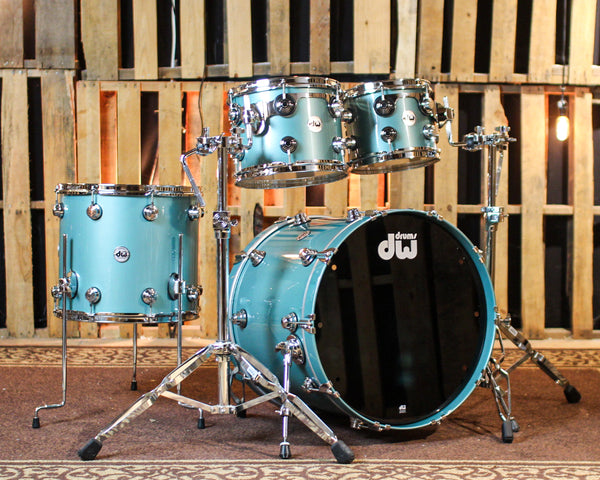 DW Collector's Maple VLT Artesian Green Metallic Lacquer Drum Set - 22,10,12,16 - SO#1101774