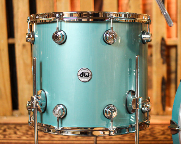 DW Collector's Maple VLT Artesian Green Metallic Lacquer Drum Set - 22,10,12,16 - SO#1101774