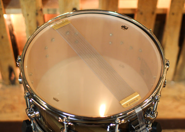 DW 6.5x14 Collector's Maple VLT Candy Black Burst over Twisted European Walnut Snare Drum - SO#1426116