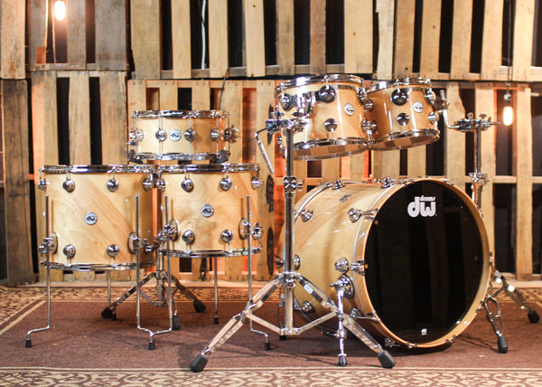 DW Collector's Pure Birch HVLT Natural Lacquer Drum Set - 22,10,12,14,16,14sn - SO#1419680