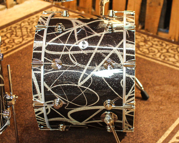 DW Collector's Cherry HVLT Smoke Glass Contrail Drum Set - 24,13,16,14sn - SO#1391000